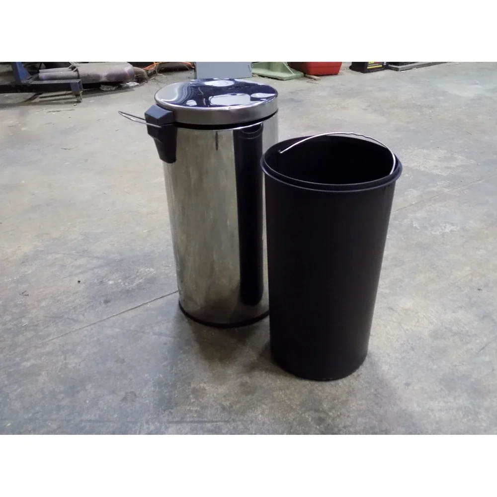 13gal Stainless Touchless Commercial Hands Free Step Trash Can & HD Liner